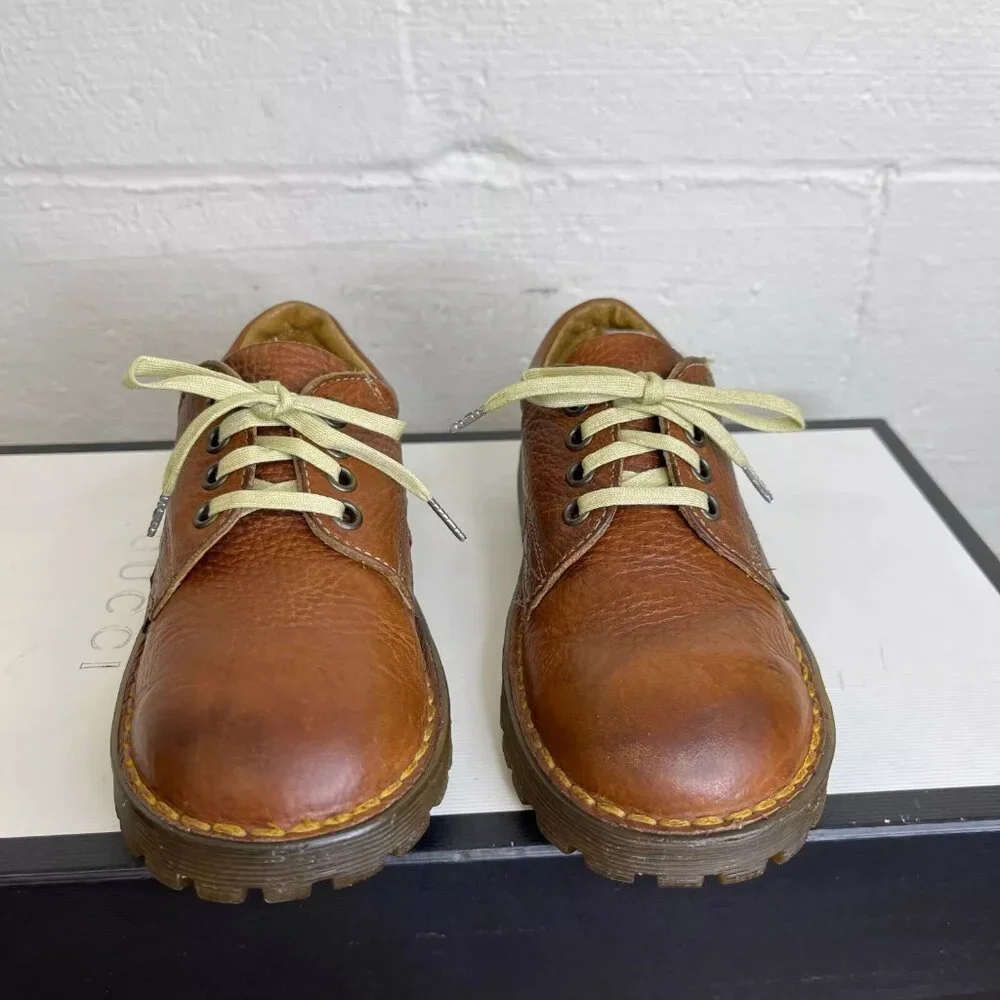 Dr. Martens Brown Leather Oxfords Shoes Big Kids Youth Size 10 Made‎ In England